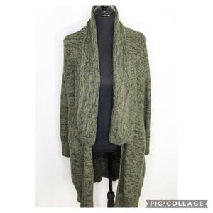 Torrid army green black long open front cardigan size 00 or Medium / Large